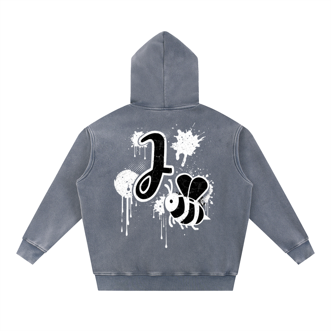 J🐝 2026 Snow Wash Fleece Oversize Hoodie •White (4 colors)