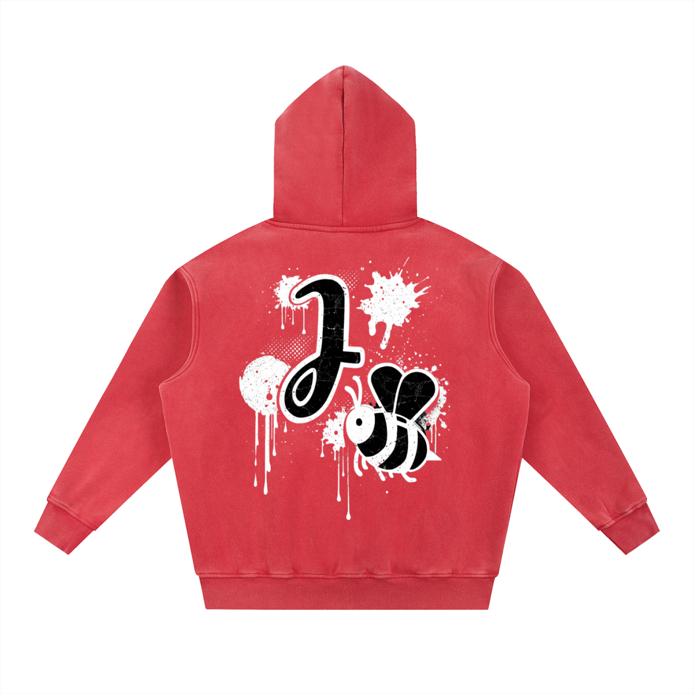 J🐝 2026 Snow Wash Fleece Oversize Hoodie •White (4 colors)