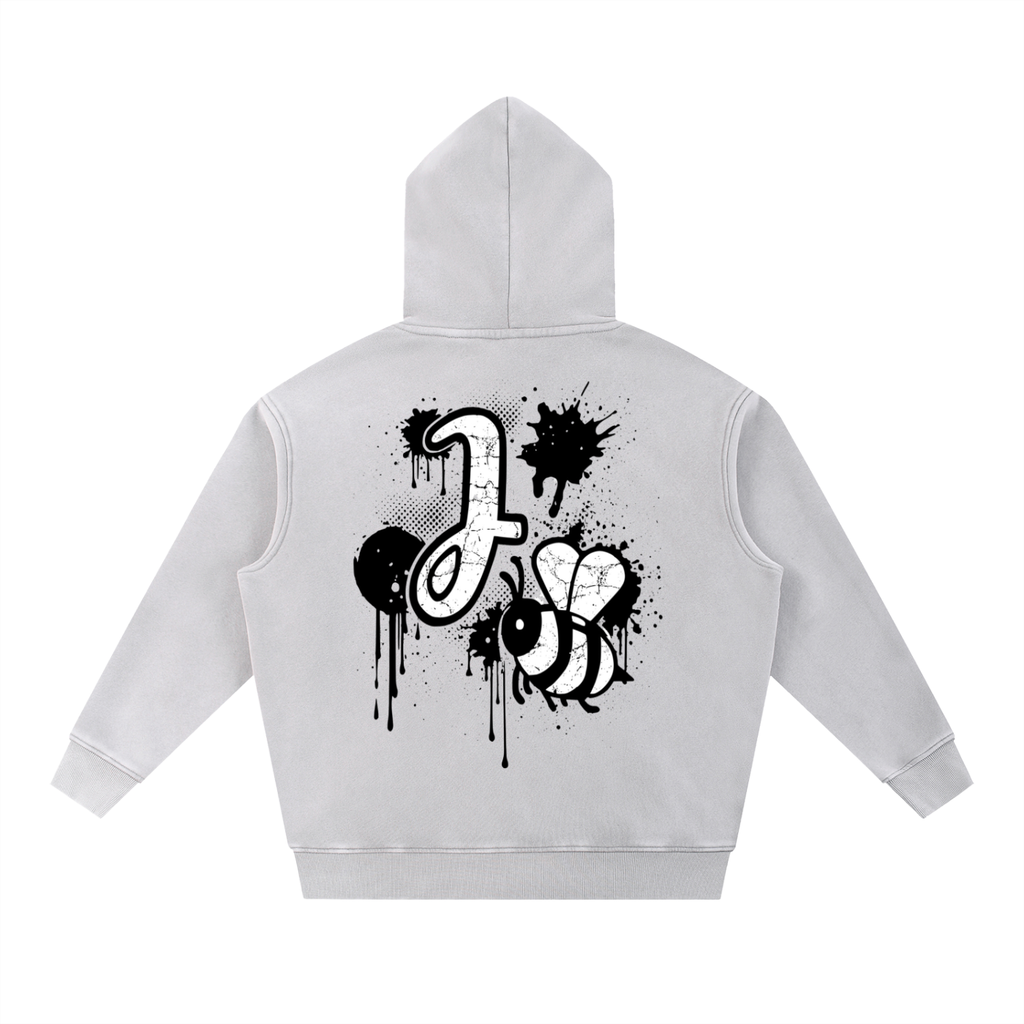 J🐝 2026 Snow Wash Fleece Oversize Hoodie •Black (3 colors)