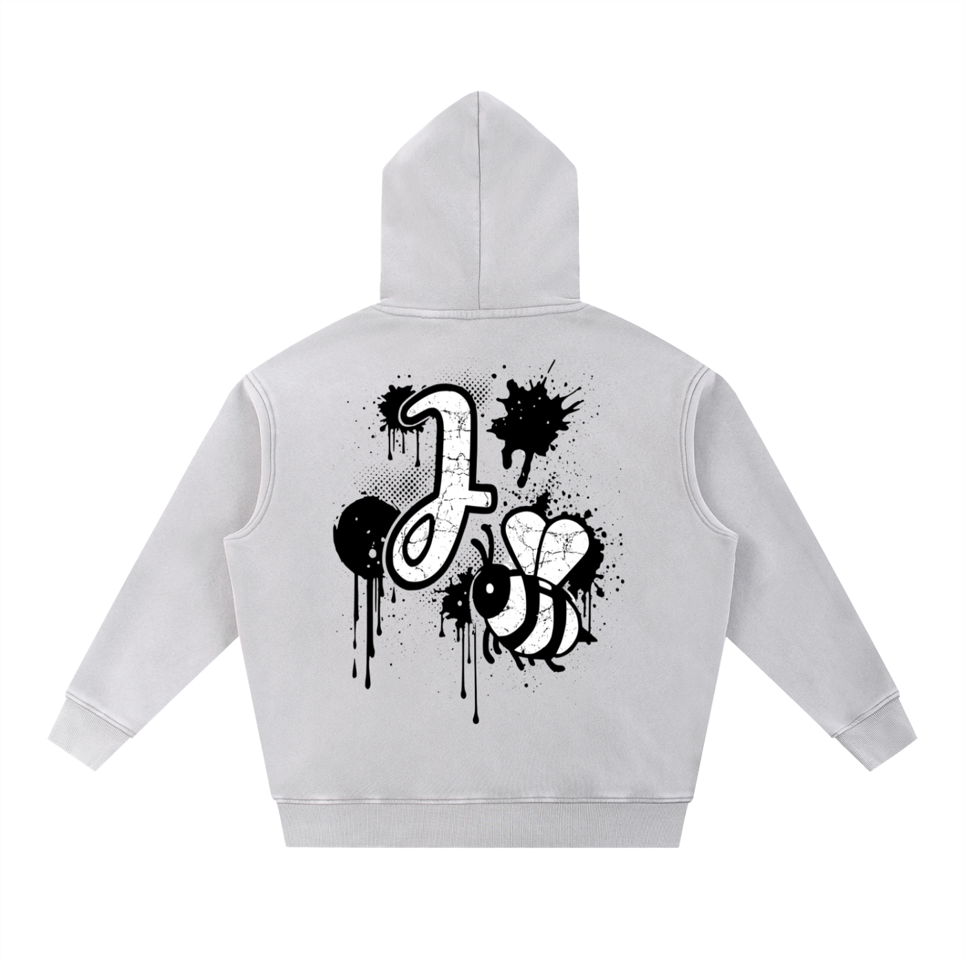 J🐝 2026 Snow Wash Fleece Oversize Hoodie •Black (3 colors)